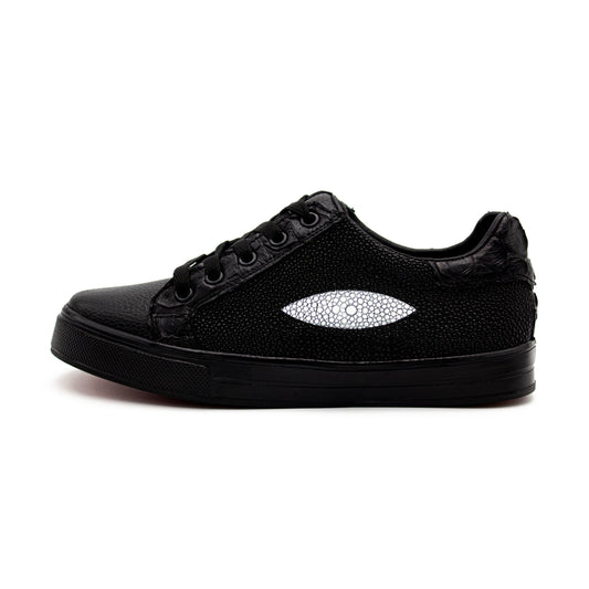 TENIS SNEAKERS DE TERNERA CON MANTARRAYA Y SERPIENTE PITÓN (PARA NIÑO) - MPN28RG