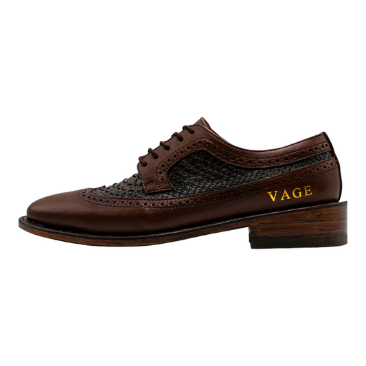 ZAPATOS BOSTONIANOS DE VESTIR EN PIEL DE BECERRO Y SERPIENTE PITON - BST39H