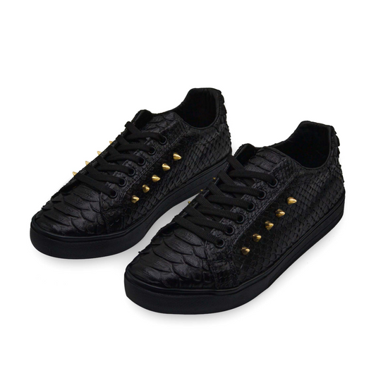 SNEAKERS DE PITÓN NEGRO CON ESTOPEROLES - KGH597F