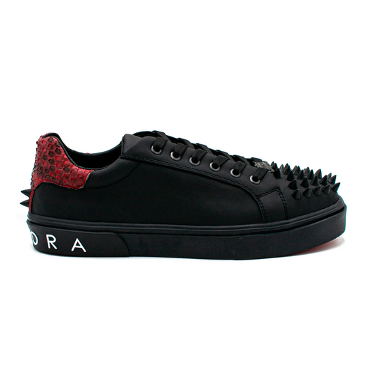 SNEAKERS EN PIEL GENUINA DE BECERRO CON PITÓN Y ESTOPEROLES CON SUELA ZANKORA - KOQ012L
