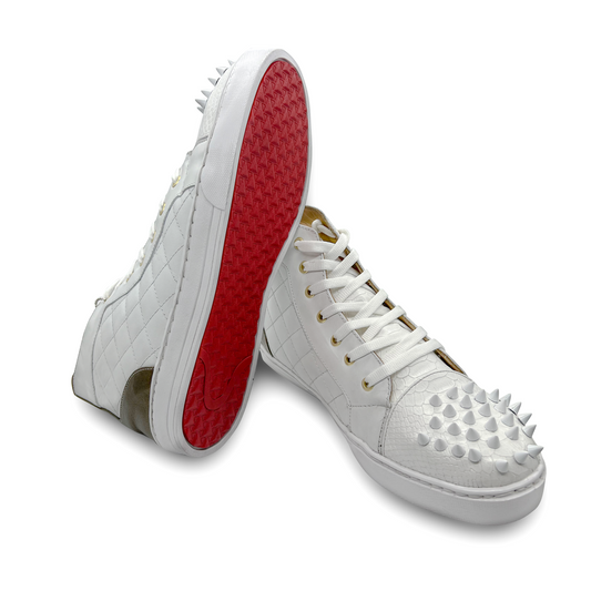 TENIS BOTITA BLANCOS DE BECERRO ITALIANO CON ESTOPEROLES - GHA340O
