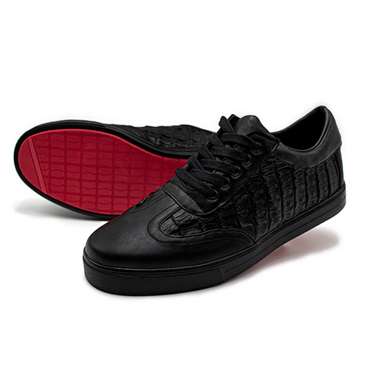 TENIS SNEAKERS BNT EN PIEL GENUINA EN COLAS DE COCODRILO - NSK849YU