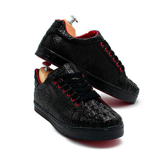 TENIS SNEAKERS COMPLETAMENTE DE PITÓN CON NUCAS DE COCODRILO - LXY857HY