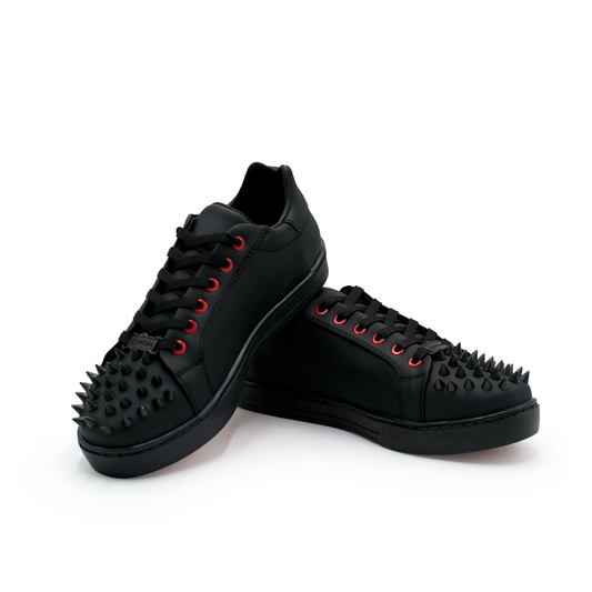 TENIS SNEAKERS COMPLETAMENTE EN PIEL DE BECERRO LISOS CON ESTOPEROLES -  QIO123I