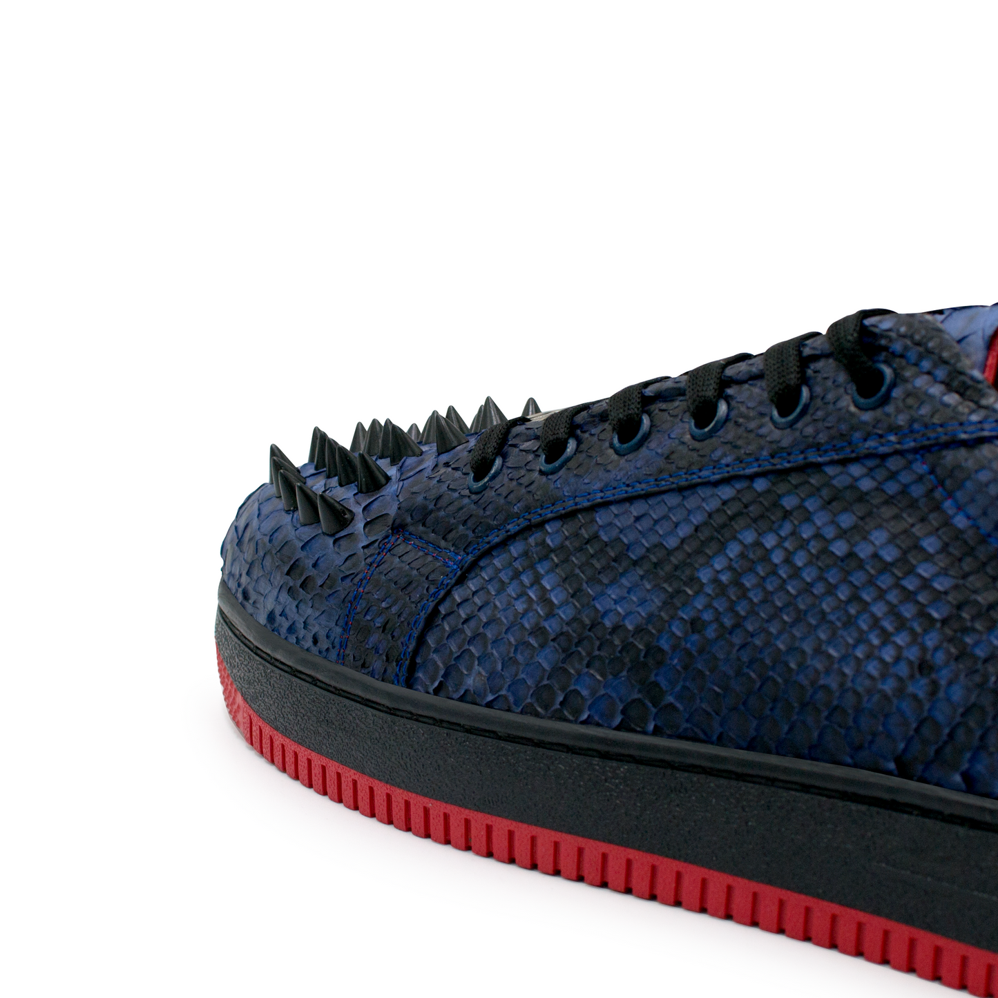 TENIS SNEAKERS COMPLETAMENTE EN PIEL DE PITON AZUL - WLO023K