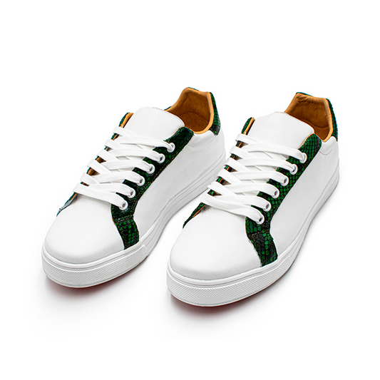 TENIS SNEAKERS DE BECERRO CON PITÓN - BBV857G