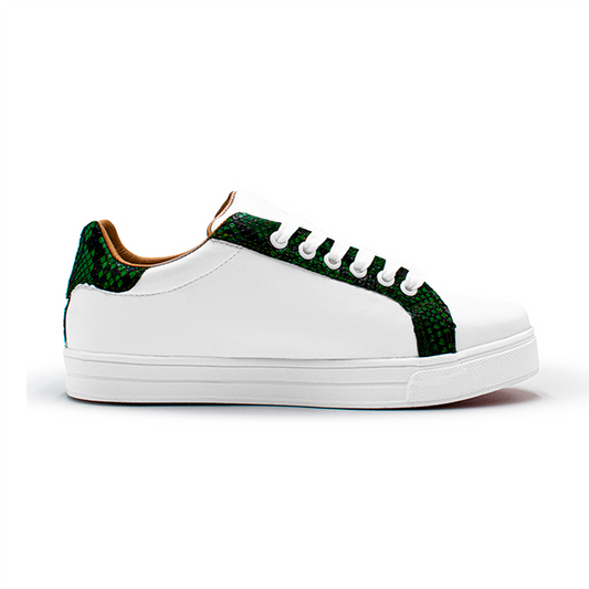 TENIS SNEAKERS DE BECERRO CON PITÓN - BBV857G
