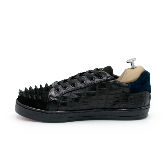 TENIS SNEAKERS EN PIEL DE COCODRILO CON RES NOBUCK, GAMUZA Y ESTOPEROLES - WOQ912I