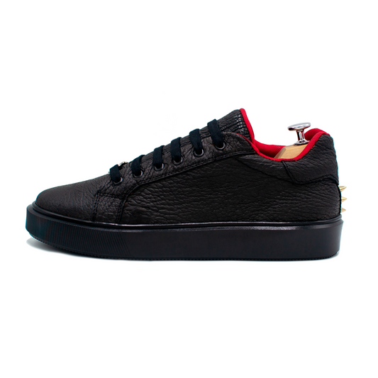 TENIS SNEAKERS EN PIEL GENUINA DE TIBURÓN CON ESTOPEROLES - STI239