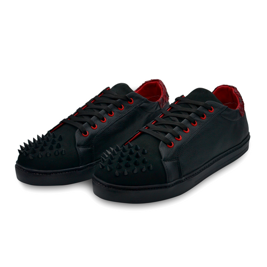 TENIS SNEAKERS NEGROS NOBUCK CON ESTOPEROLES - KUQ765H