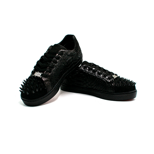 TENIS SNEAKERS DE SERPIENTE Y NOBUCK CON ESTOPEROLES - TN957GJ