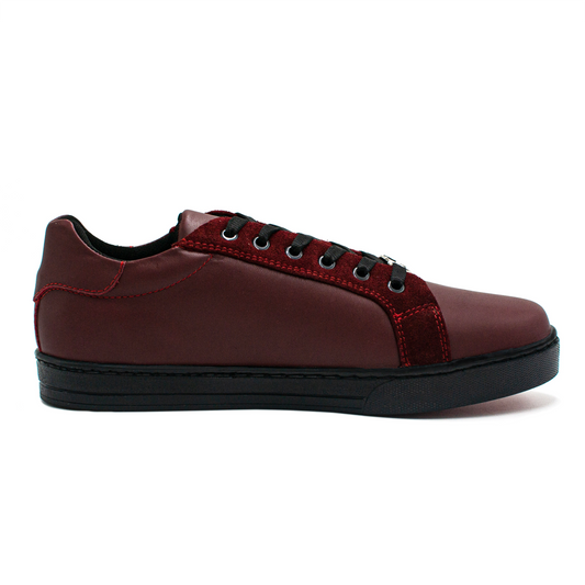 SNEAKERS DE BECERRO ITALIANO CON APLICACIONES DE GAMUZA KLO098P
