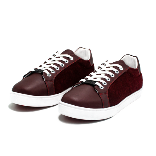 SNEAKERS DE BECERRO ITALIANO GAMUZA ROJO - JKO937K