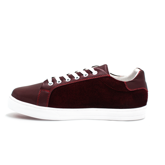 SNEAKERS DE BECERRO ITALIANO GAMUZA ROJO - JKO937K
