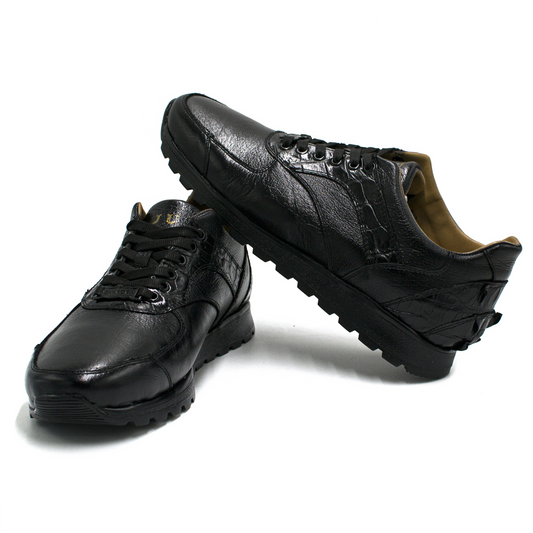 SNEAKERS DE BECERRO ITALIANO CON COCODRILO -JHU782F