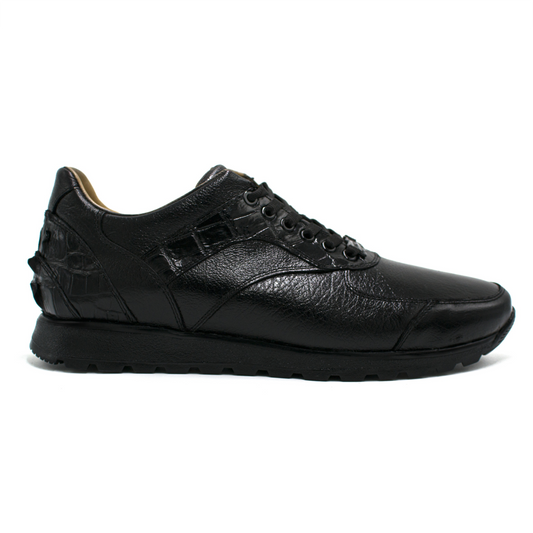 SNEAKERS DE BECERRO ITALIANO CON COCODRILO -JHU782F