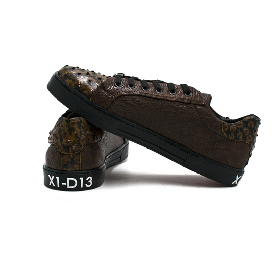 TENIS SNEAKERS COMPLETAMENTE DE AVESTRUZ - HFJ873U