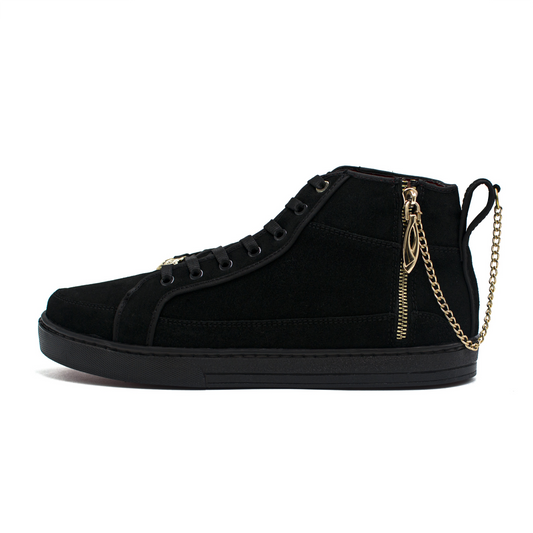 BOTINES EN PIEL DE GAMUZA CON CADENA DE CLAVO - JHG786