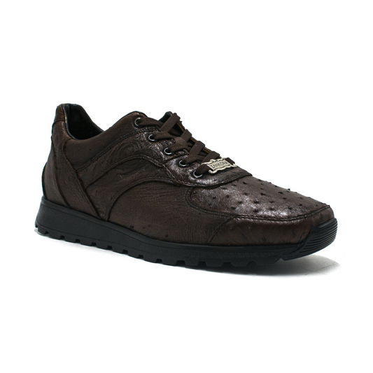 TENIS SNEAKERS MODELO INVICTUS DE PIEL EXÓTICO DE AVESTRUZ - JUI879JK
