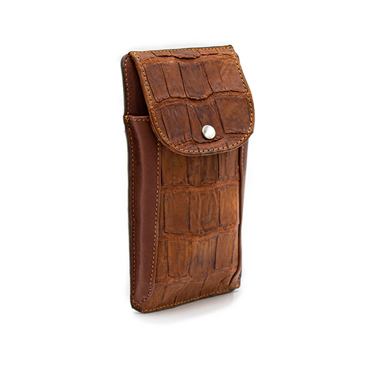 FUNDA O ESTUCHE PARA CELULAR EN PIEL EXÓTICA DE COCODRILO -  EFN86T