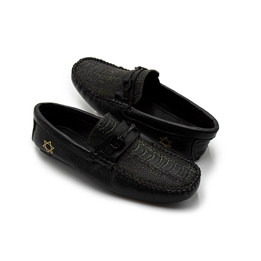 MOCASINES PARA CABALLERO EN PIEL EXÓTICA DE PATA DE AVESTRUZ - MPT957B