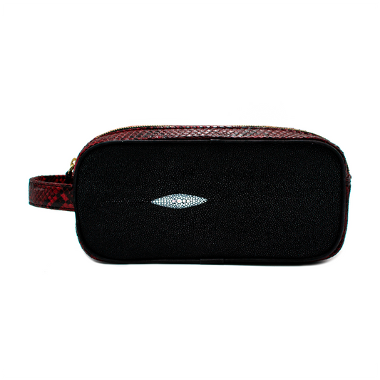 NECESER EN PIEL DE PITON ROJO CON MANTARRAYA MACHO - WIQ192O