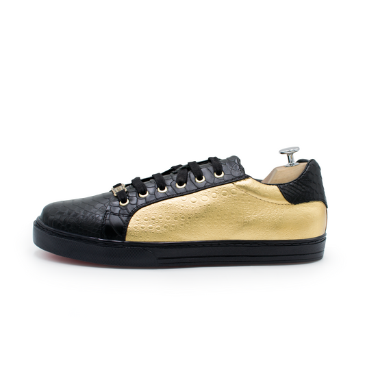 TENIS SNEAKERS DE PIEL GRABADO DE PITÓN Y SAPO - JKA897J