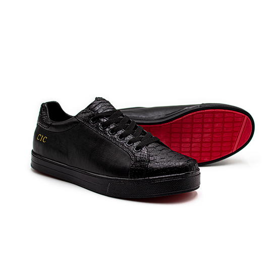 TENIS SNEAKERS DE PIEL EXÓTICA DE PITÓN Y BECERRO - SNK85H