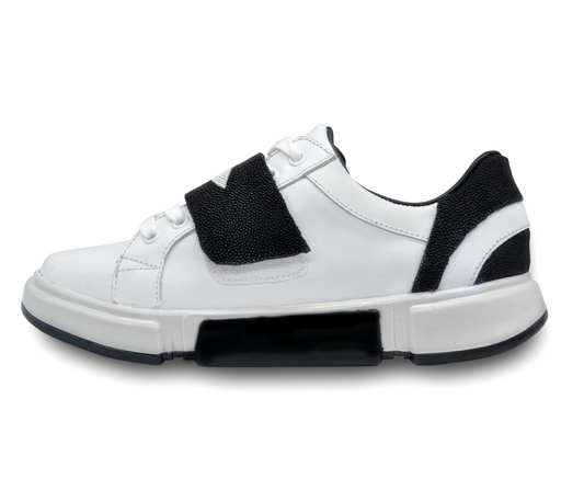 TENIS SNEAKERS NEGROS DE PIEL EXÓTICA DE MANTARRAYA - HUI298H