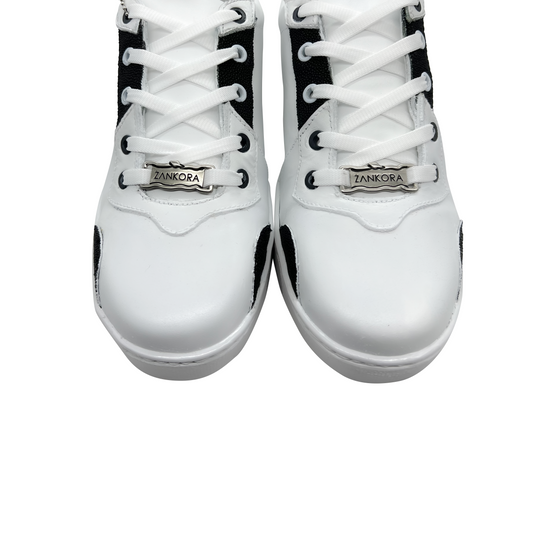 TENIS SNEAKERS DE PIEL MANTARRAYA CON BECERRO ITALIANO - HAG276H