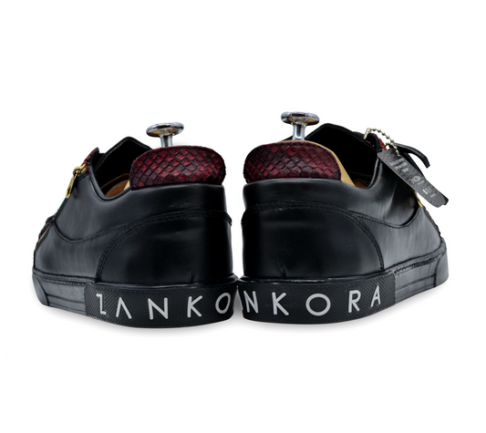TENIS SNEAKERS NEGROS DE PIEL SERPIENTE PITÓN - GAJ768H