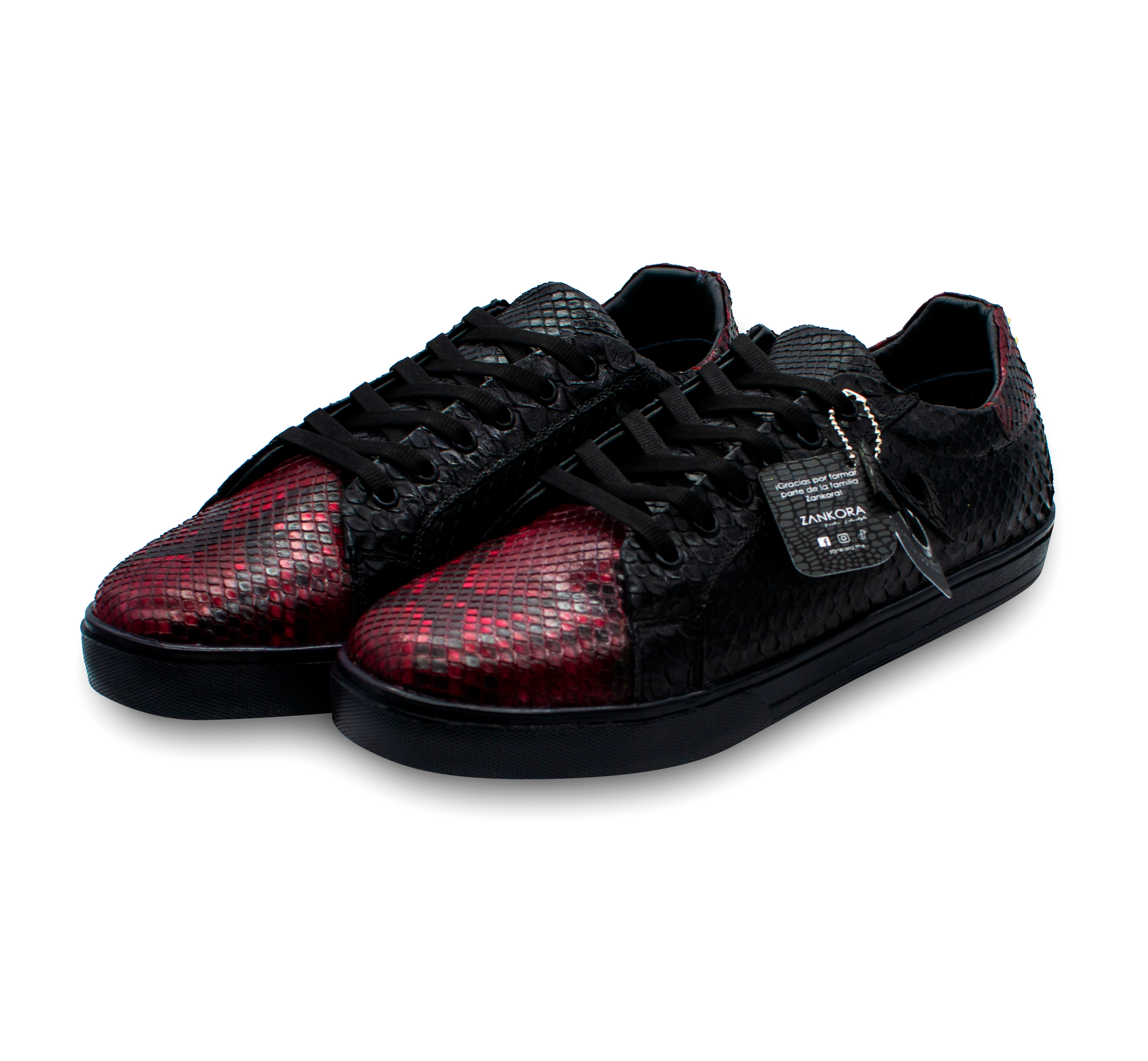 Pitón Zapatos De Vibora Hombre Tenis Sneakers Negros De Piel De Serpiente Pitón – Zankora Exotic