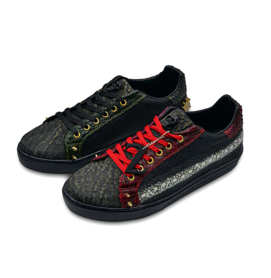 TENIS DE PIEL EXÓTICA DE ELEFANTE, PITÓN Y MANTARRAYA HEMBRA - FD969R