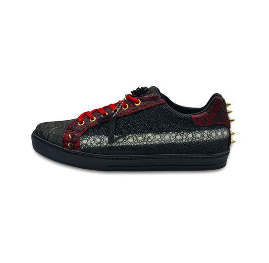 TENIS DE PIEL EXÓTICA DE ELEFANTE, PITÓN Y MANTARRAYA HEMBRA - FD969R