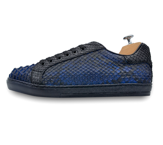TENIS SNEAKERS AZUL COMPLETAMENTE DE PITÓN - HJU834J