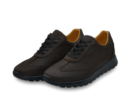 TENIS CAFÉS DE PIEL NOBUCK - KJY68U