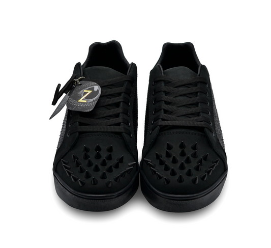 TENIS SNEAKERS NEGRO DE PIEL SERPIENTE DE PITÓN CON ESTOPEROLES - HAJ897H