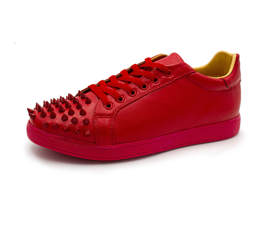 TENIS SNEAKERS ROJOS COMPLETAMENTE BECERRO ITALIANO CON ESTOPEROLES - GAHU879I