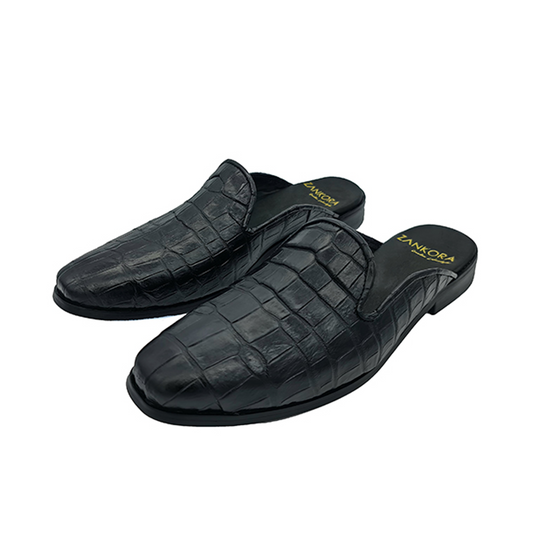 ZAPATOS DE PIEL TIPO MULE EN PIEL DE COCODRILO - MLD313F