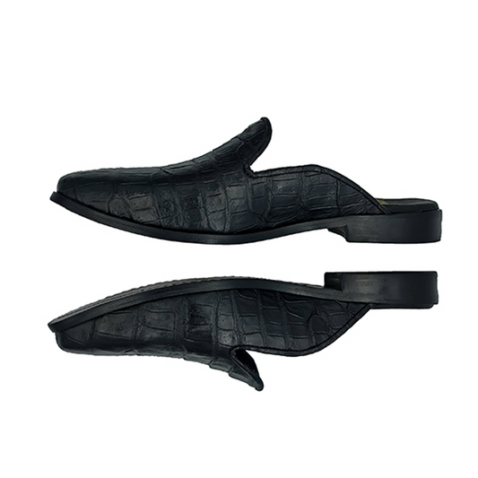 ZAPATOS DE PIEL TIPO MULE EN PIEL DE COCODRILO - MLD313F